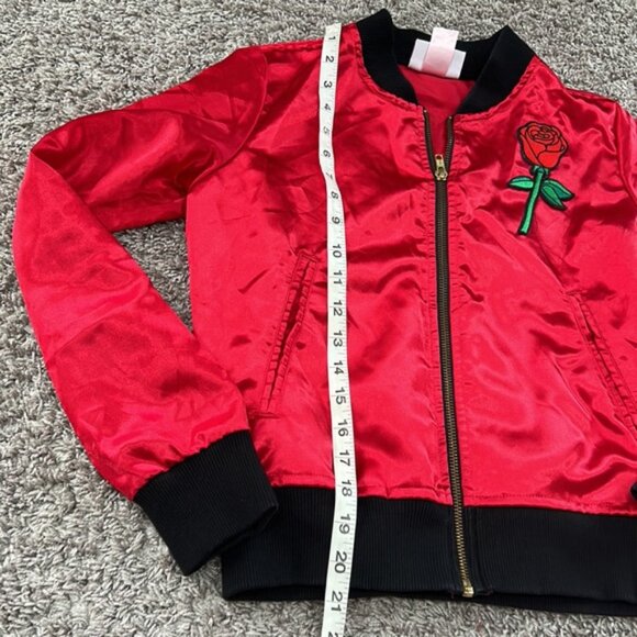 Big bud press XS red rose bomber jacket women’s zippered - Picture 3 of 8